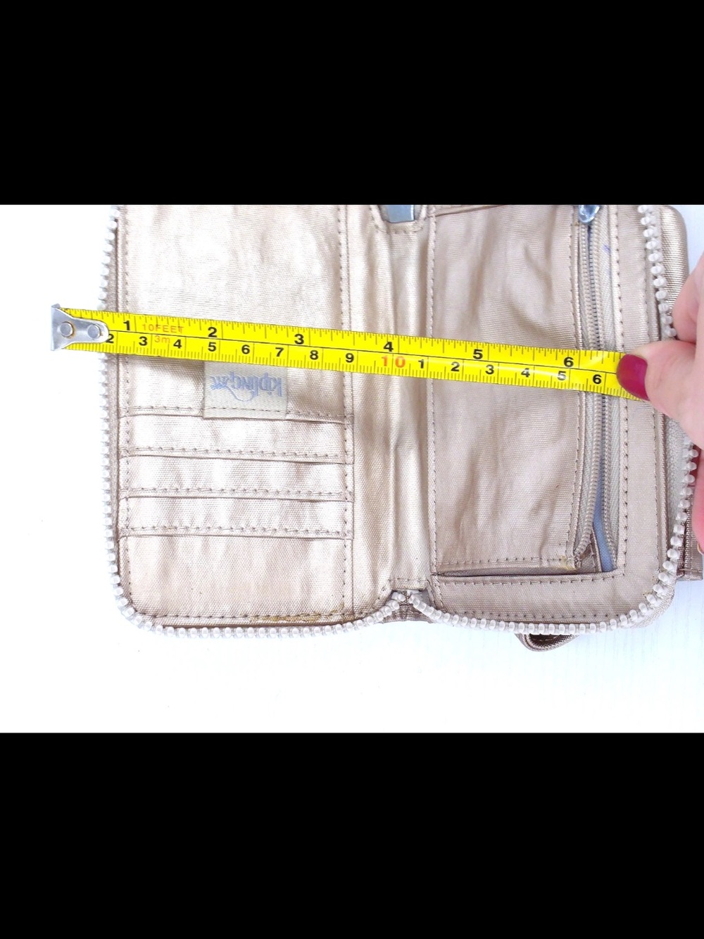 Kipling Bag Pouch Small Wristlet Metallic Rose Gold Case Women / Girls 4x5 - Picture 14 of 15